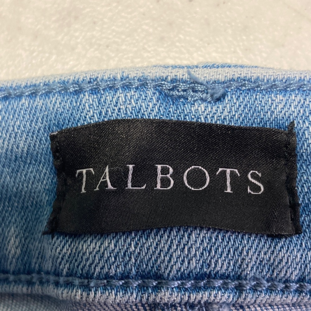 Talbots Light Blue Slim Ankle Jeans with Tiny White Palm Embroidery - Picture 2 of 9